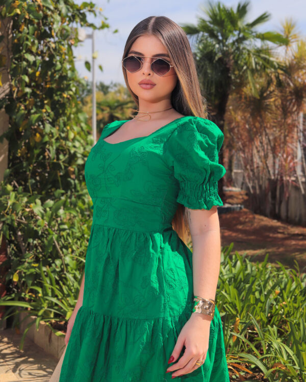 Vestido Liso Verde Escuro - Image 3