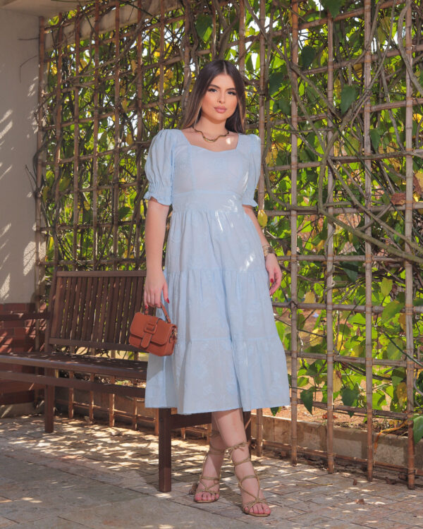 Vestido Liso Azul Claro - Image 2