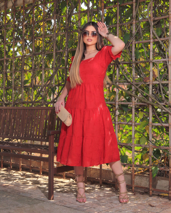 Vestido Liso Vermelho - Image 3