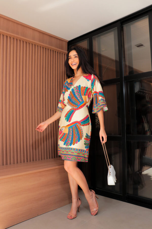 Vestido Curto Decote Bordado Inglês - Image 6