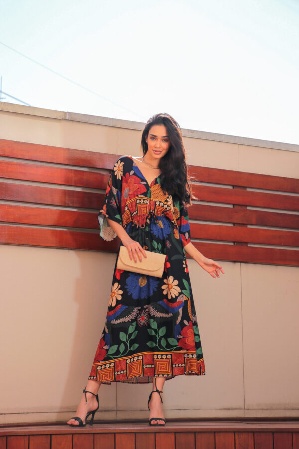 Vestido Midi Floresta Tropical