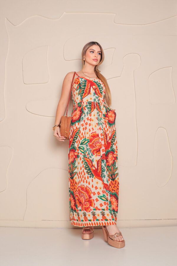 Vestido Longo Tons Tropicais - Image 10