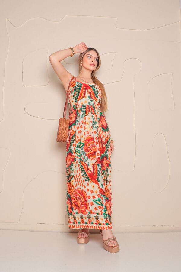 Vestido Longo Tons Tropicais - Image 9