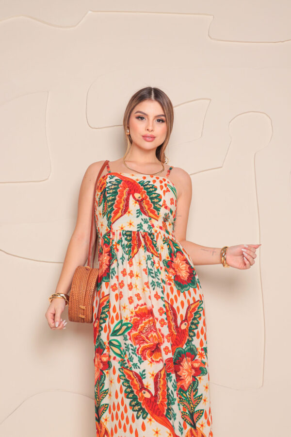 Vestido Longo Tons Tropicais - Image 7